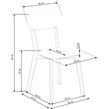 Wymiary: Krzesło IGGY