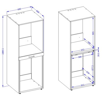 Zabudowa na pralkę / suszarkę ZAZA 61
