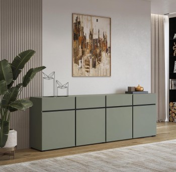 Komoda CROSI 25 zielony / czarny