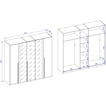 Szafa z lustrem OLIVIA 21 wymiary