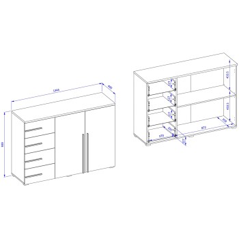 Komoda OLIVIA 45 wymiary