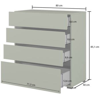 Komoda CROSI 28 wymiary