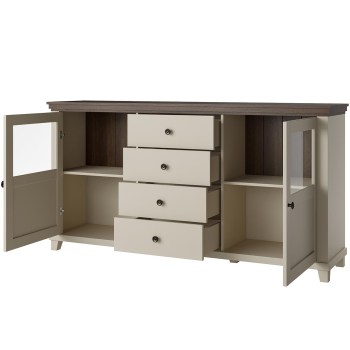 Komoda TEVORA EV25 beż jasny / dąb dunin