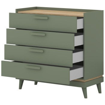 Komoda CANDIS 27 zielony / dąb olejowany