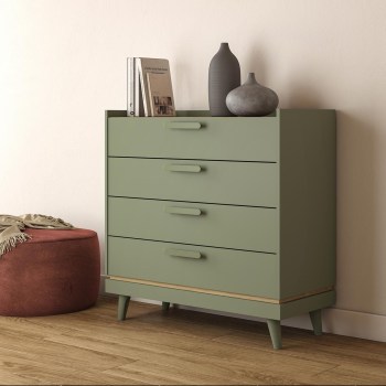 Komoda CANDIS 27 zielony / dąb olejowany