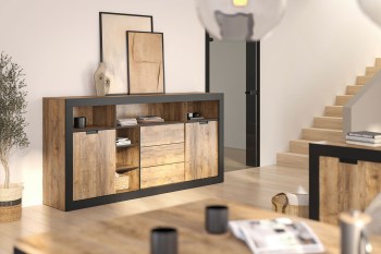 Komoda TRUDO 43 dąb samdal / czarny