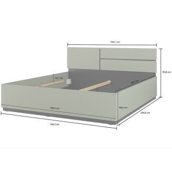 Łóżko z pojemnikiem 180x200 CROSI 52 wymiary