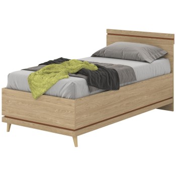 Łóżko 100x200 CANDIS 34 dąb olejowany / ceglany