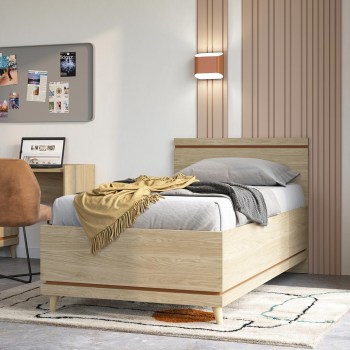 Łóżko 100x200 CANDIS 34 dąb olejowany / ceglany