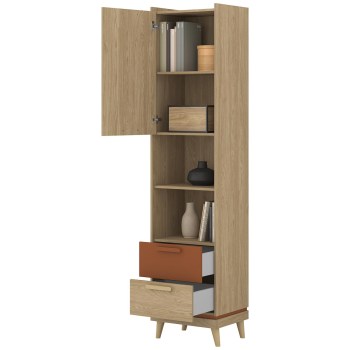 Regał CANDIS 88 dąb olejowany / ceglany