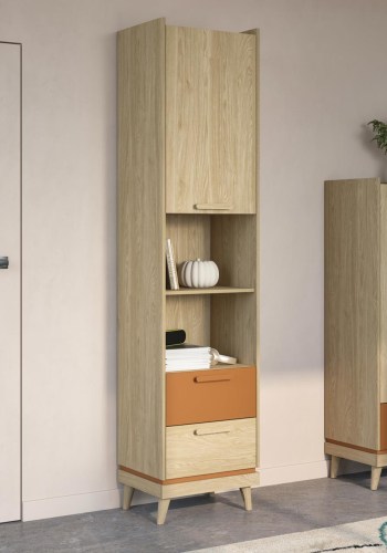 Regał CANDIS 88 dąb olejowany / ceglany