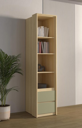 Regał z szufladami LERRA 83 dąb lindberg / eukaliptus