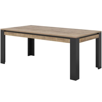 Stół 100x195 TRUDO 94 dąb samdal / czarny