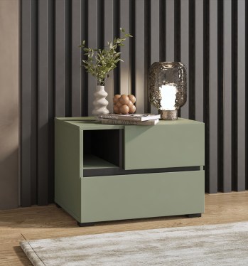 Stolik nocny CROSI 22 zielony / czarny