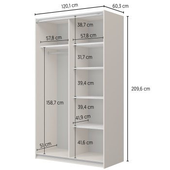 Szafa przesuwna 120 UBEC 64 wymiary