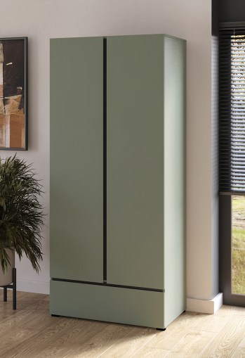 Szafa uchylna z szufladą CROSI 18 zielony / czarny