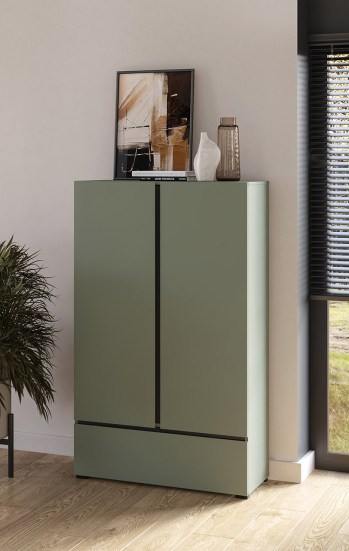 Szafa uchylna z szufladą CROSI 38 zielony / czarny