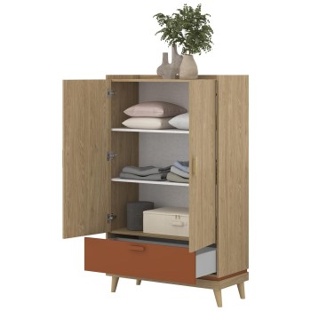 Szafa uchylna z szufladą CANDIS 38 dąb olejowany / ceglany