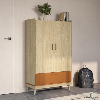 Szafa uchylna z szufladą CANDIS 38 dąb olejowany / ceglany