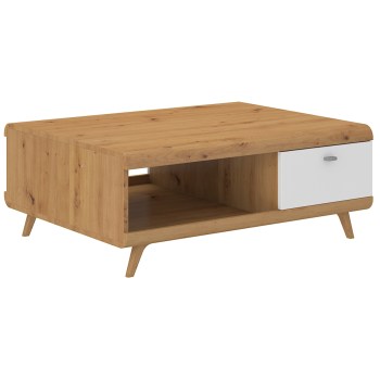 Ława BERGEN biały / dąb artisan WYPRZEDAŻ