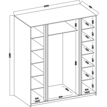 Szafa 200cm KAYA 15 wymiary