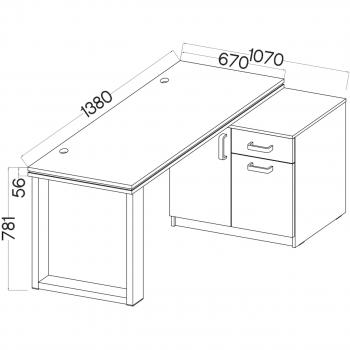 Wymiary: Biurko z komodą MALTIS MT16