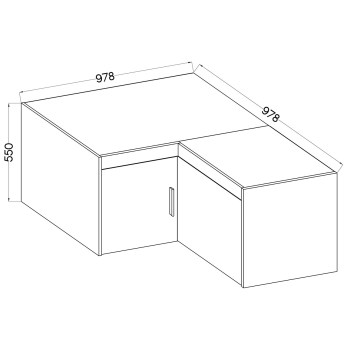 Wymiary: Nadstawka do szafy narożnej ELENI 2D