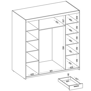 Wymiary: Szafa ELENI 4D6S