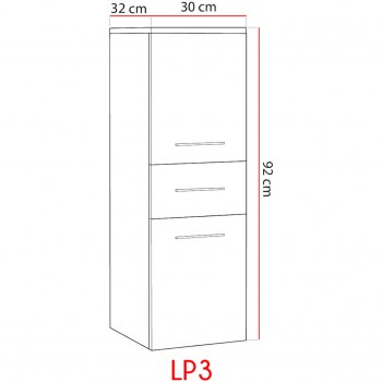 Wymiary: Szafka łazienkowa niska LUPO LP3