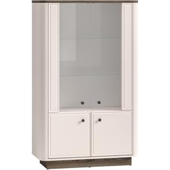 Witryna BORS 02 dąb windmill ciemny / kaszmir