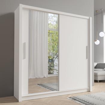 Szafa przesuwna z lustrem 204 BAKI 12 biały