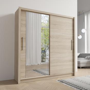 Szafa przesuwna z lustrem 204 BAKI 12 dąb sonoma