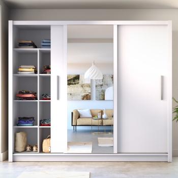 Szafa przesuwna z lustrem 248 BAKI 13 biały