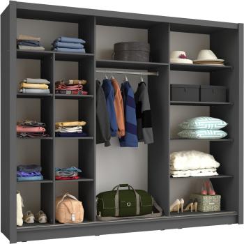 Szafa przesuwna z lustrem 248 BAKI 13 szary grafit