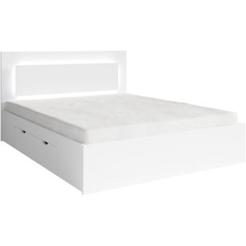 Łóżko LED z szufladami 160x200 NINO 05 biały