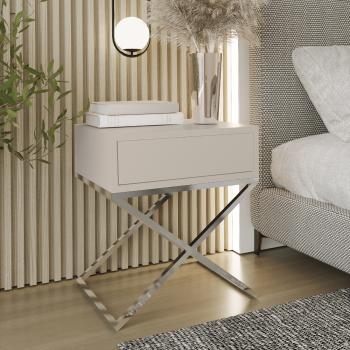 Stolik nocny SIENA kaszmir / chrom