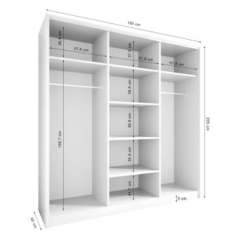 Wymiary szafy BRITTO B 180