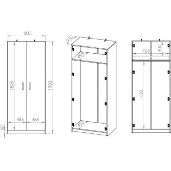 Wymiary szafa FIJI FJ01 80cm