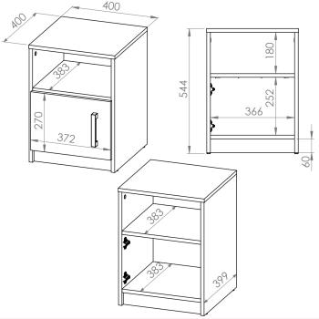 Wymiary szafka nocna FIJI FJ11 40cm