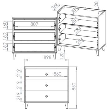 Wymiary: Komoda EVE 06
