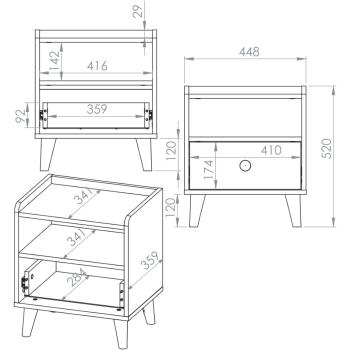 Wymiary: Szafka nocna EVE 10