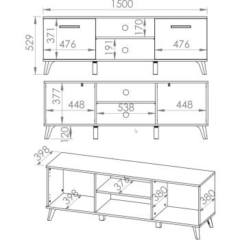 Wymiary: Komoda RTV SHINE 06