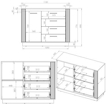 Wymiary: Komoda URSA 07