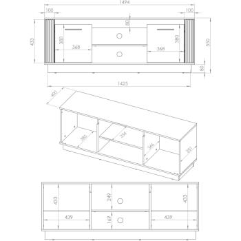 Wymiary: Szafka RTV URSA 08