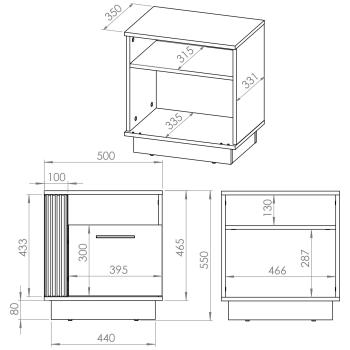 Wymiary: Szafka nocna URSA 09