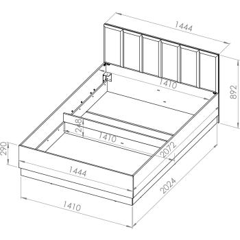 Wymiary: Łóżko 140x200 z podnoszonym stelażem URSA 13A