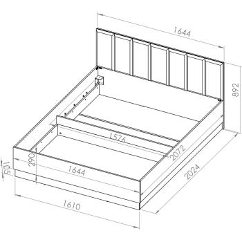 Wymiary: Łóżko 160x200 z podnoszonym stelażem URSA 14A 