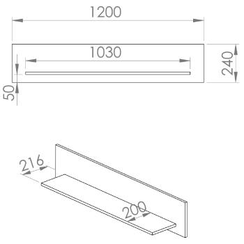 Wymiary: Półka SOLER 08