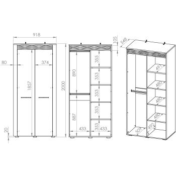 Wymiary: Szafa ARTAS AR01