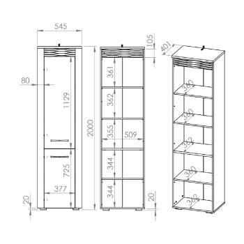 Wymiary: Szafa ARTAS AR02